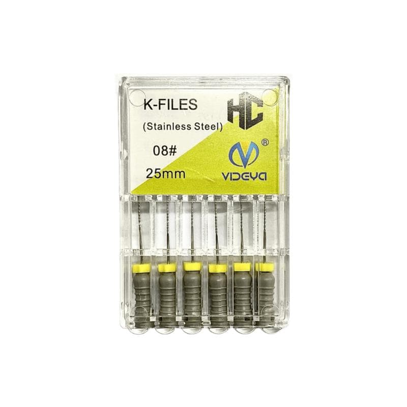 Videya Stainless Steel K-Files #8 - 25 mm