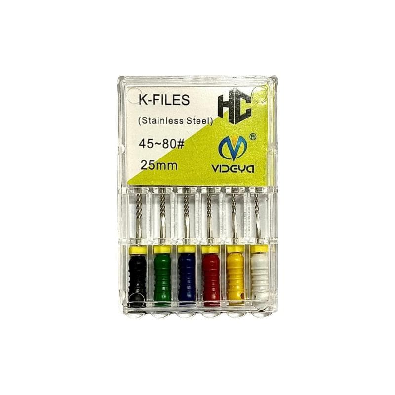 Videya Stainless Steel K-Files #45-80 - 25 mm