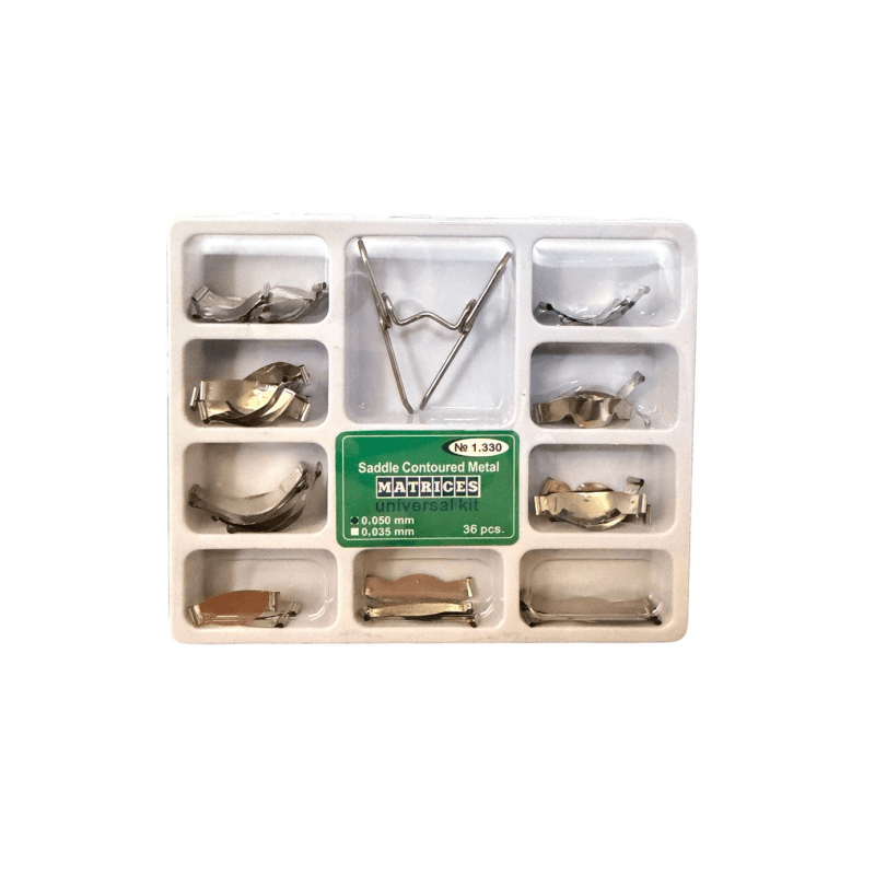 Saddle Contoured Metal Matrices Matrix Kit 1.330