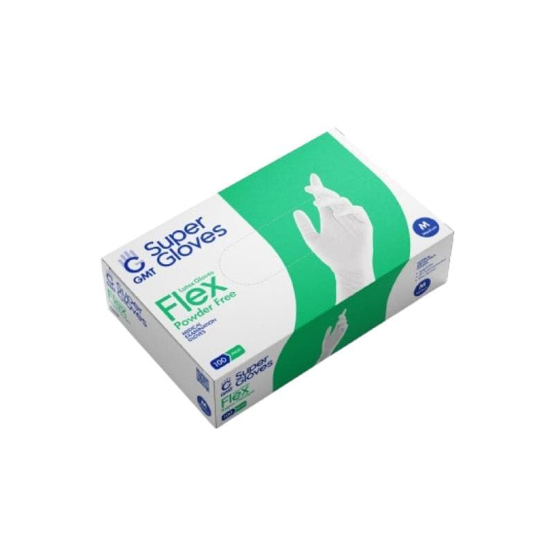 Latex Powder-Free Flex Gloves Medium White