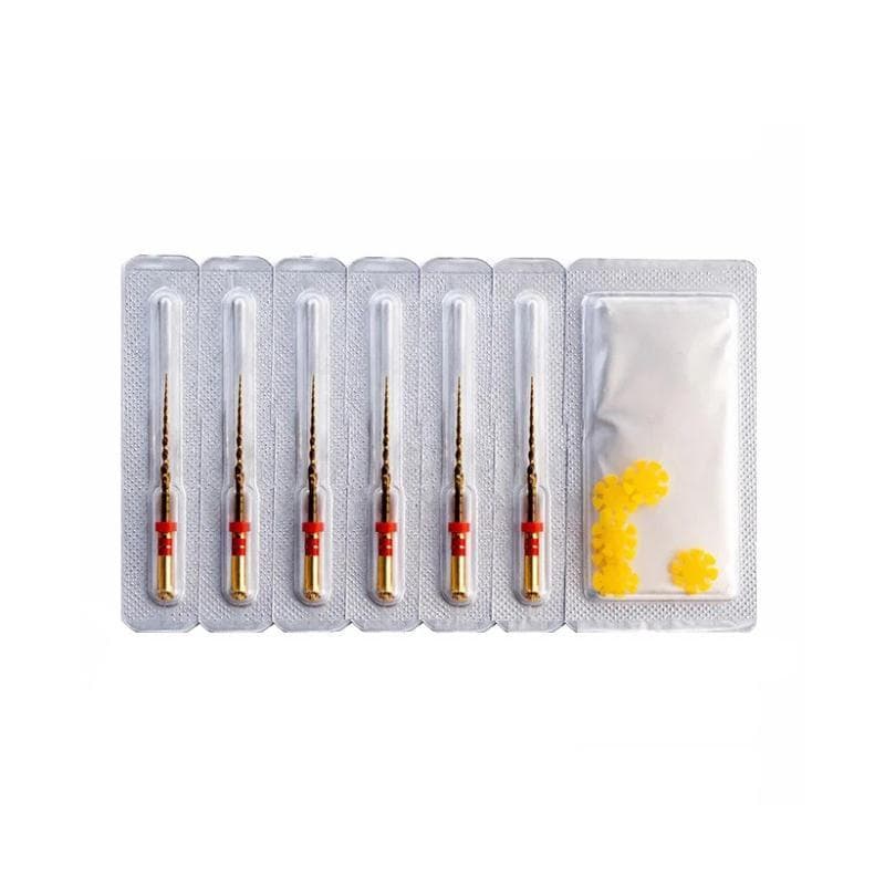5 x Blu B Flex Gold Blister Rotary Files Refill 6 Files #25-04 - 25 mm + 1 Free