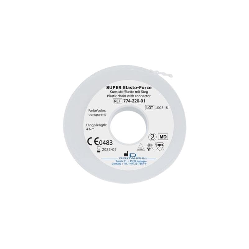 Dentaurum Elasto Force Plastic Chain With Short Connector Transparent