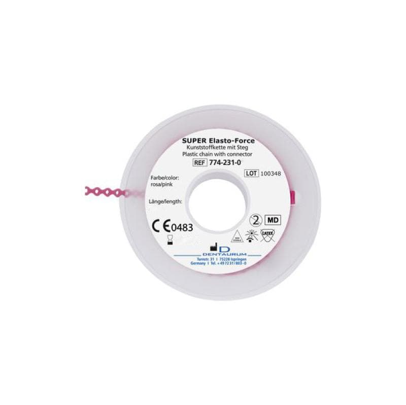 Dentaurum Elasto Force Plastic Chain With Short Connector Pink