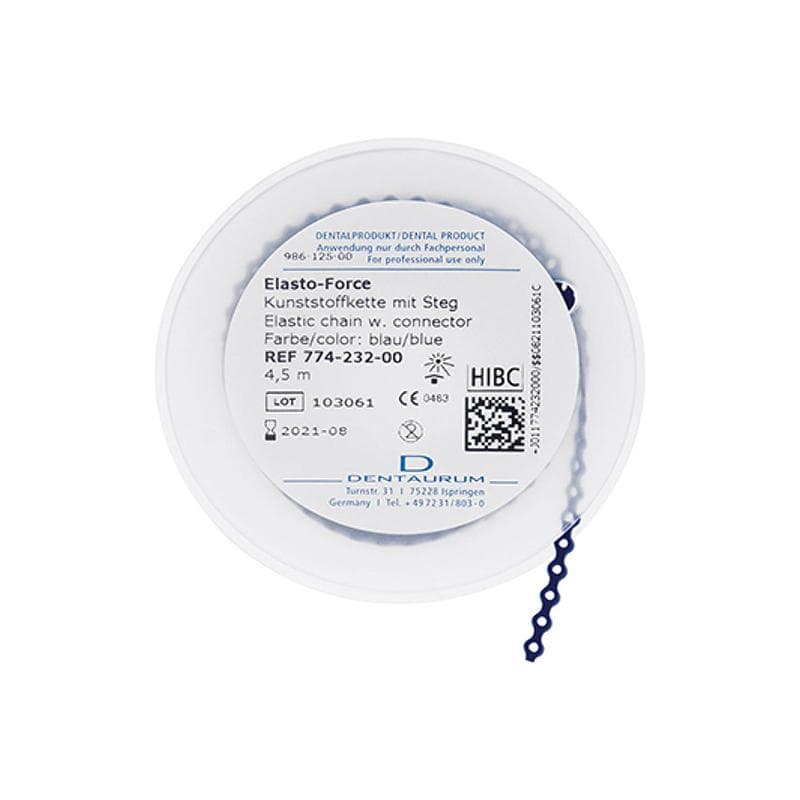 Dentaurum Elasto Force Plastic Chain With Short Connector Blue